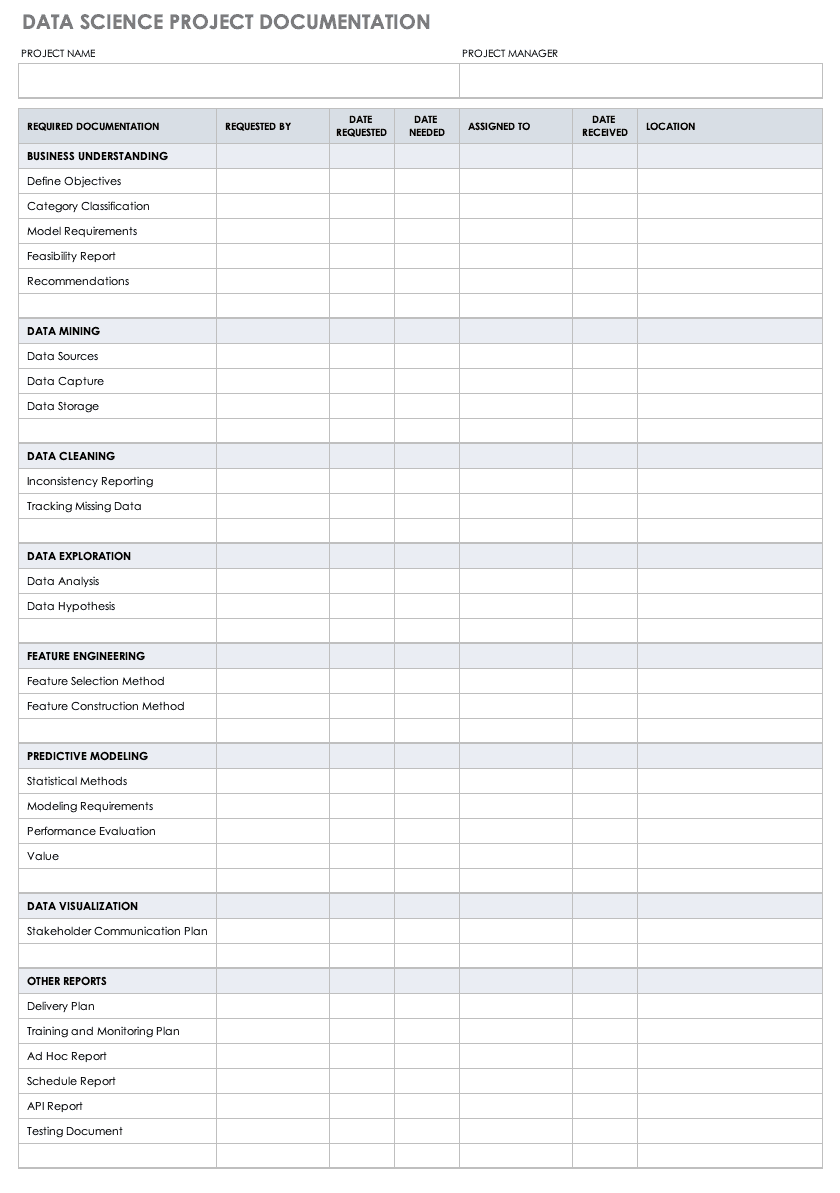 Date Science Project Document Template