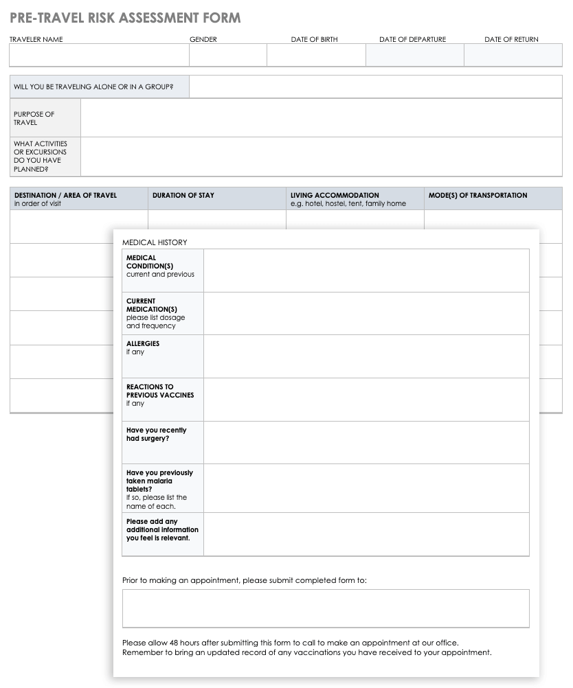 Pre-Travel Risk Assessment Form