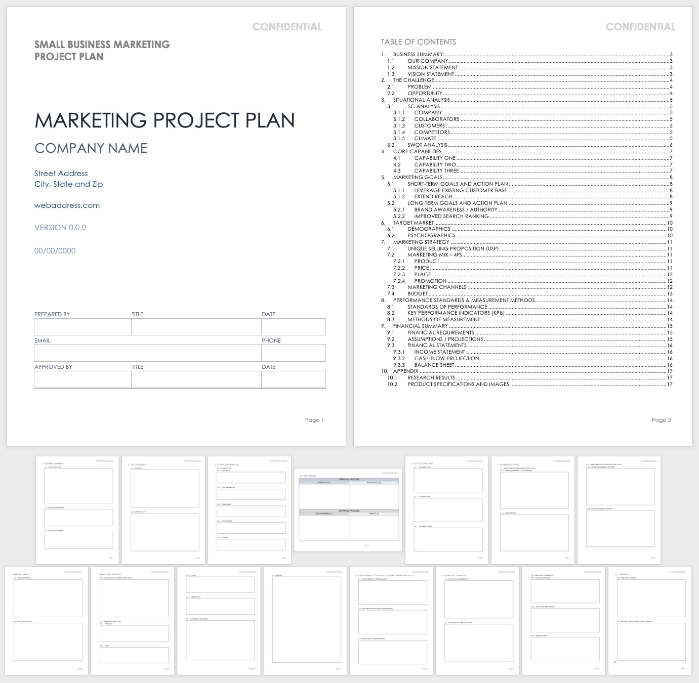 Small Business Marketing Project Plan Template