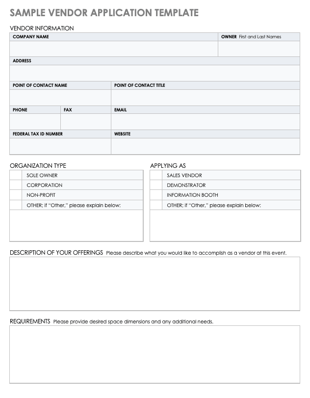 Sample Vendor Application Template