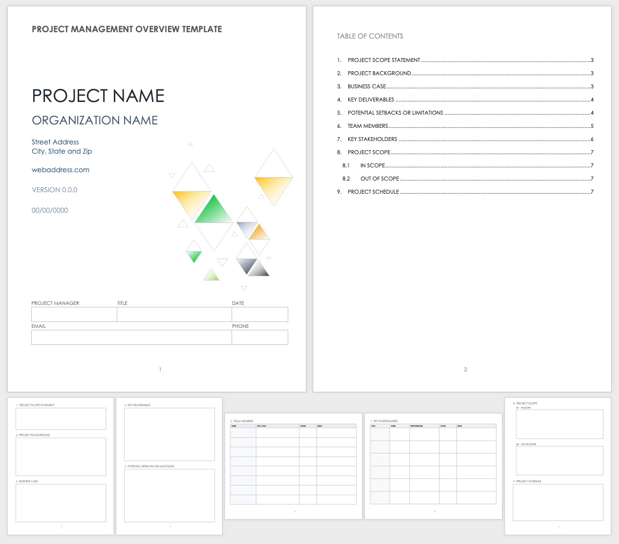 Project Management Overview Template