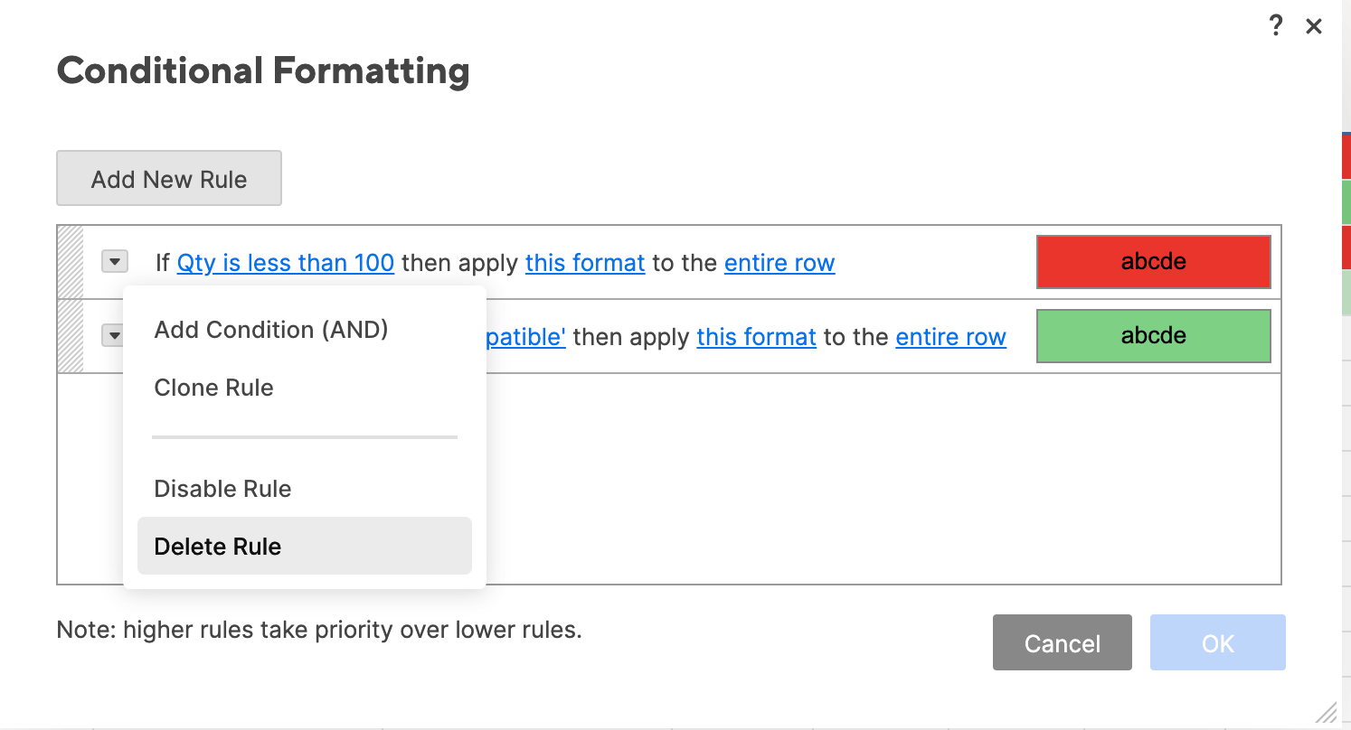 Delete Conditional Formatting