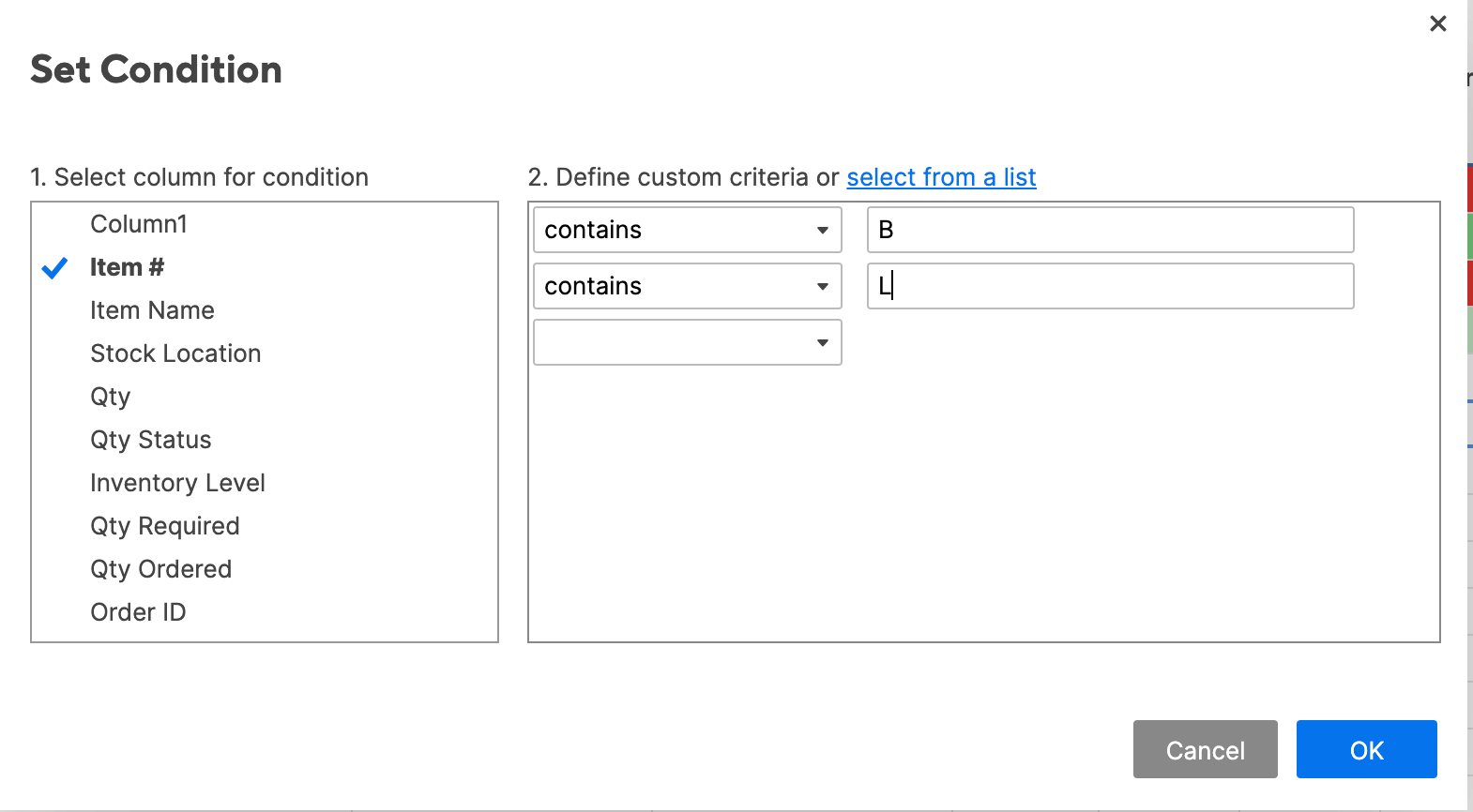 Multiple Conditions Rule