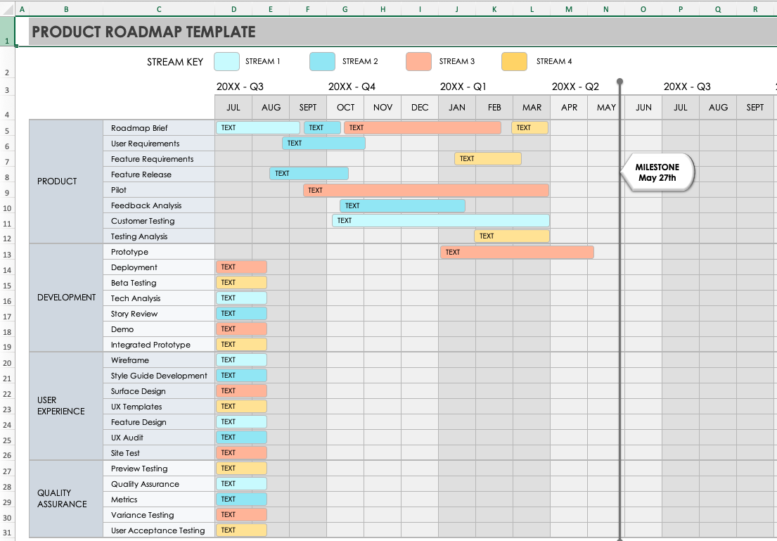 Full Product Roadmap Template