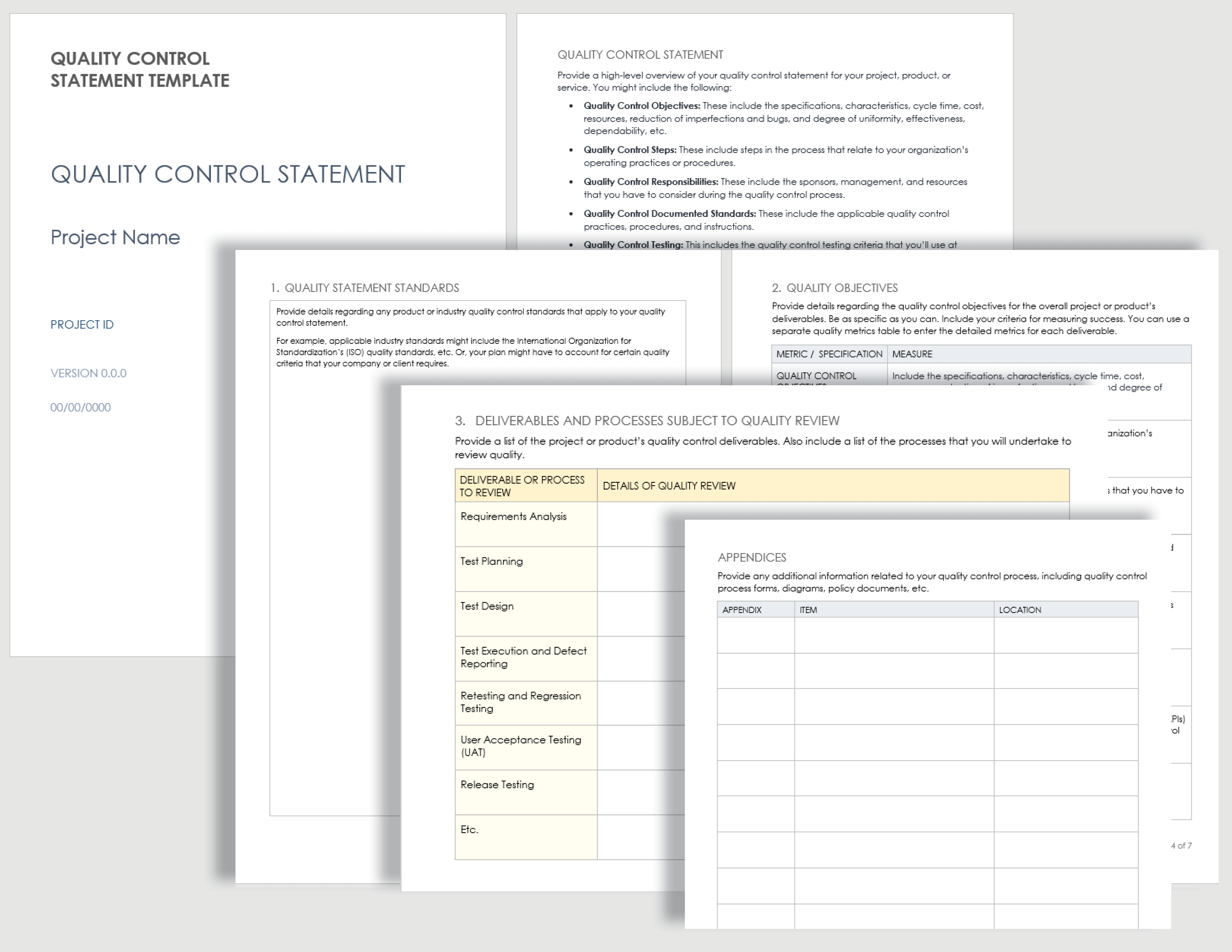 Quality Control Statement Template