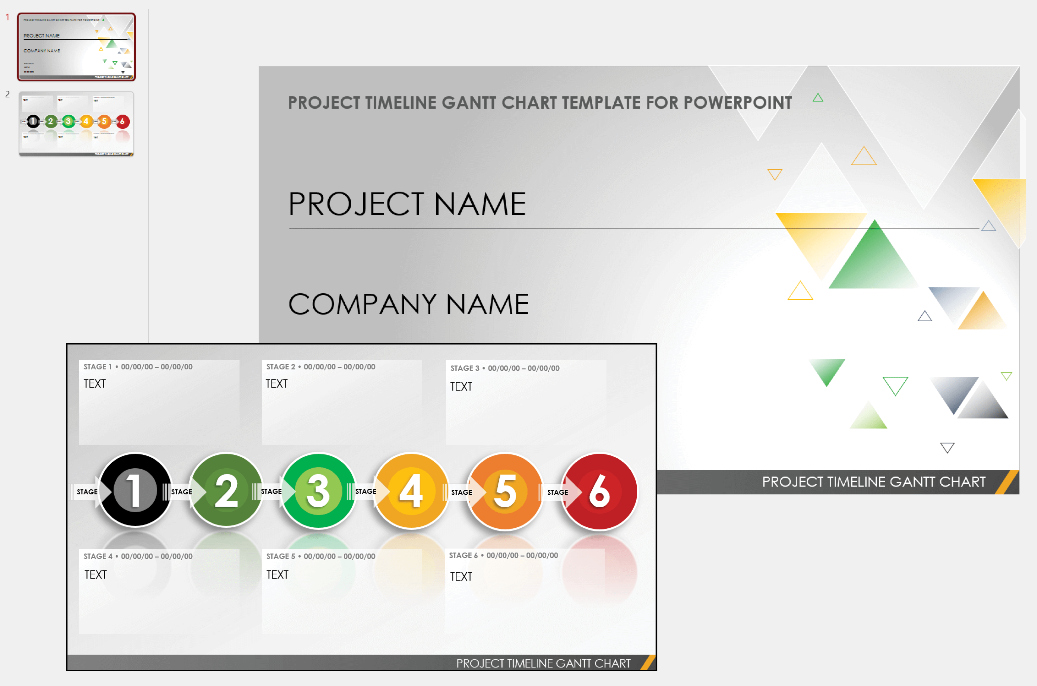 Project Timeline Gantt Chart Template for PowerPoint