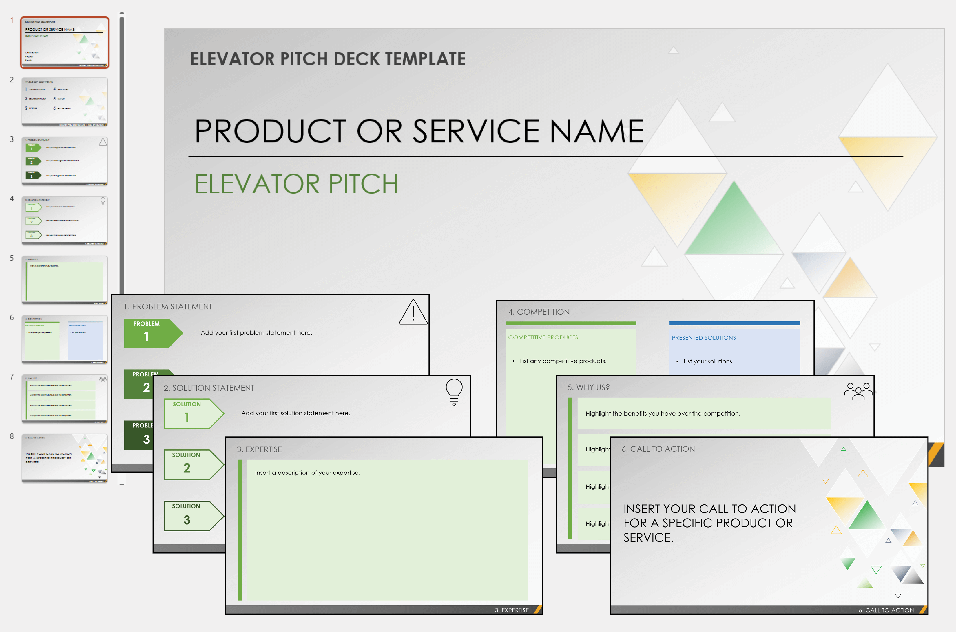 Elevator Pitch Deck Template