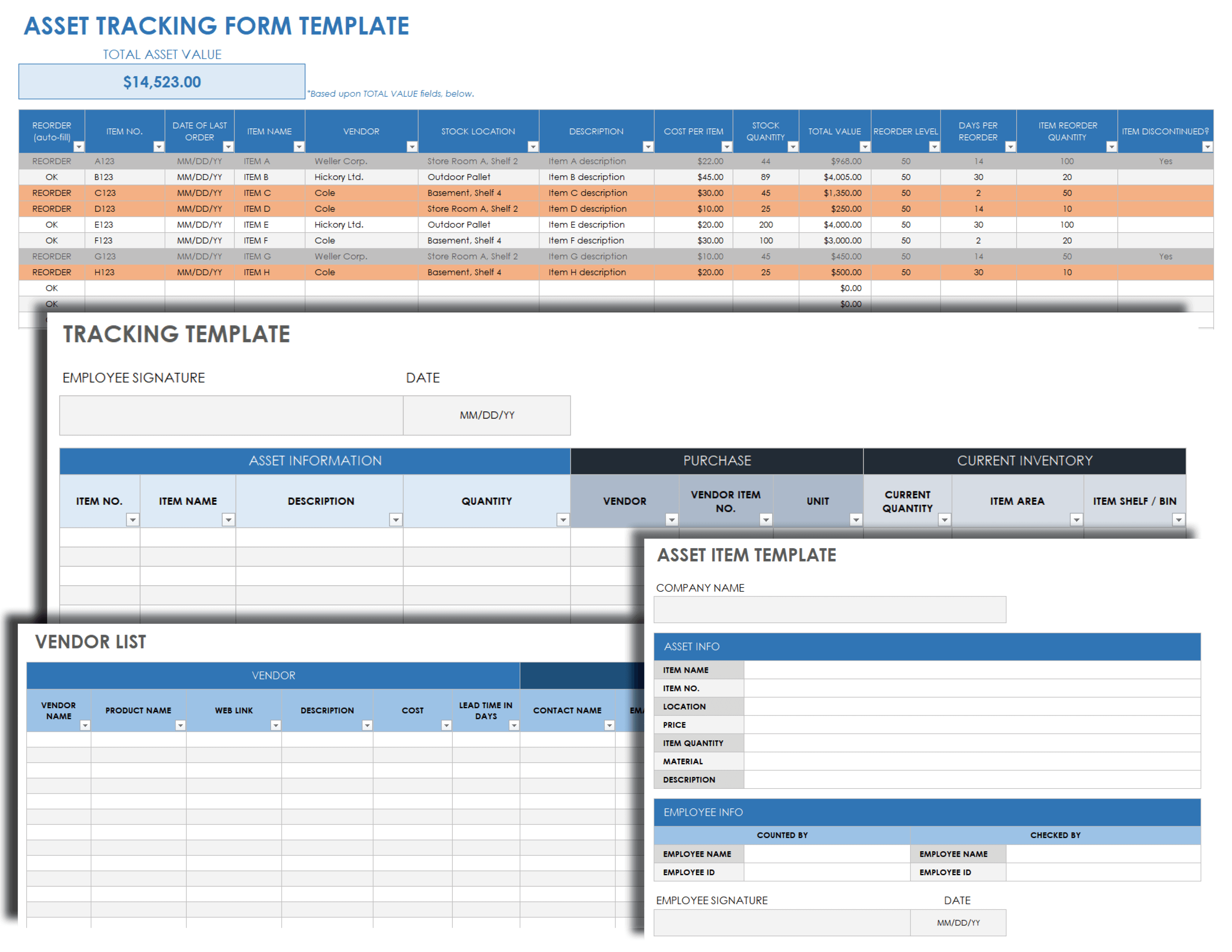 Asset Tracking Form Template