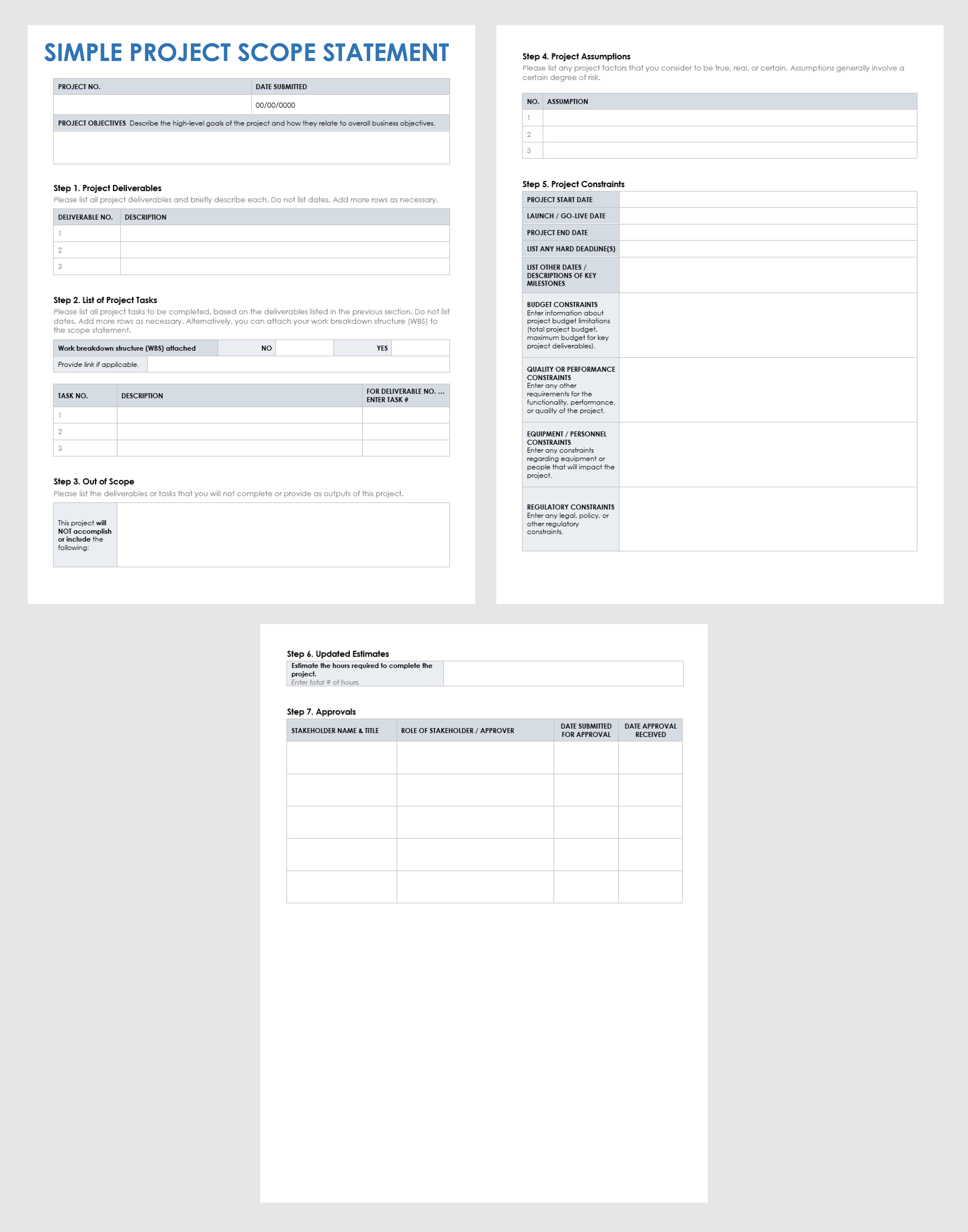 Simple Project Scope Template