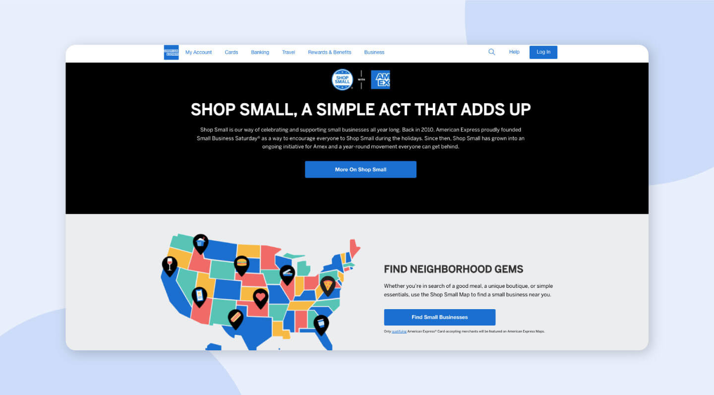 American Express's "Shop Small" advertising campaign example