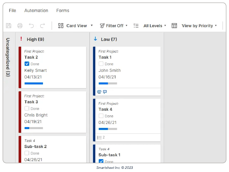 team project task board template