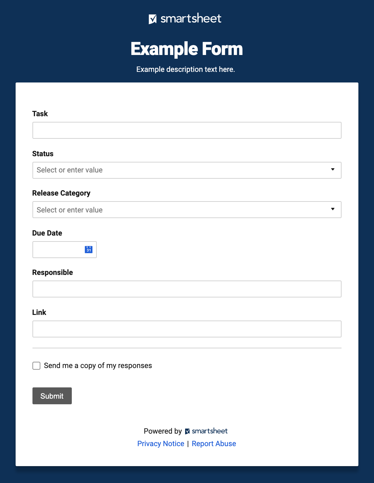 Form - Vertical layout