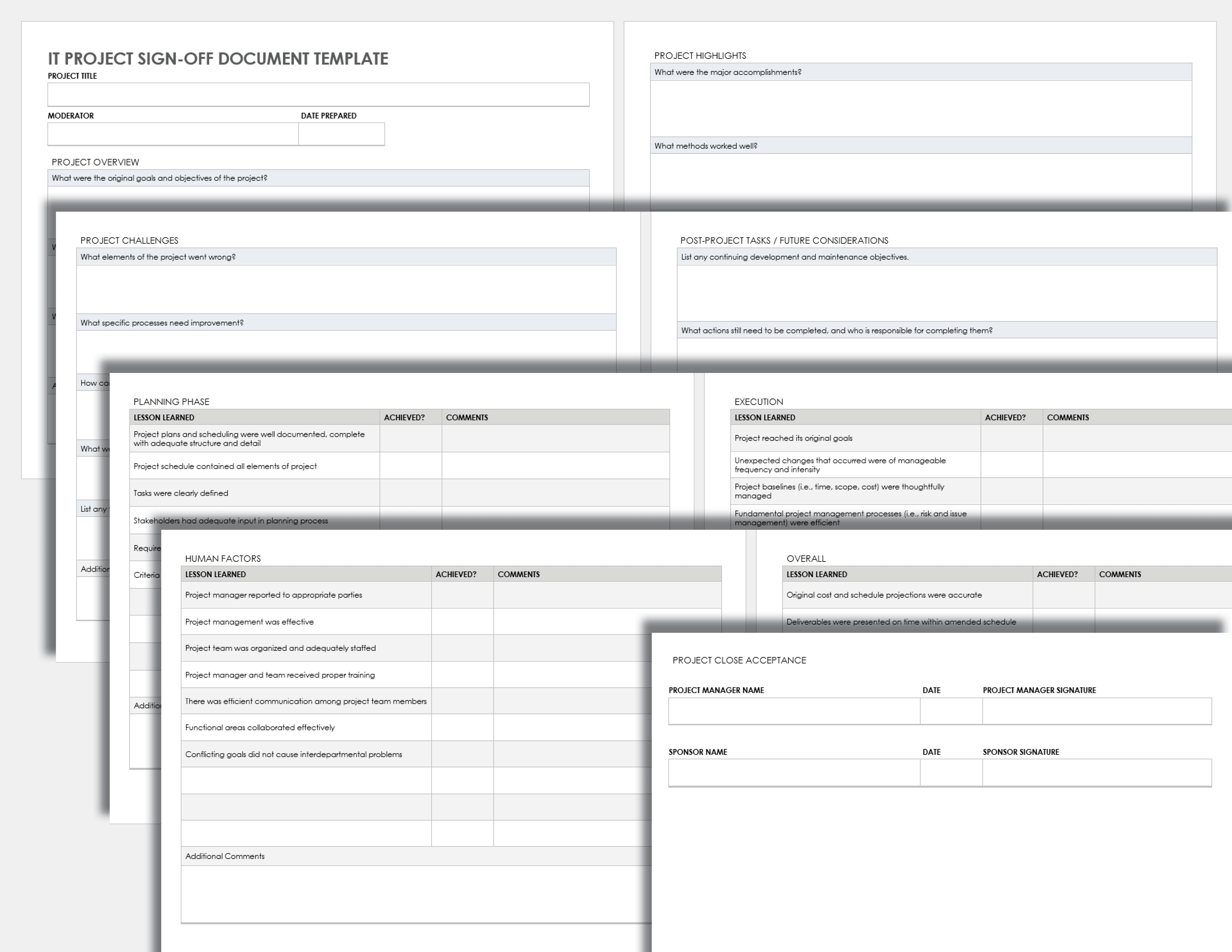 IT Project Sign Off Document Template