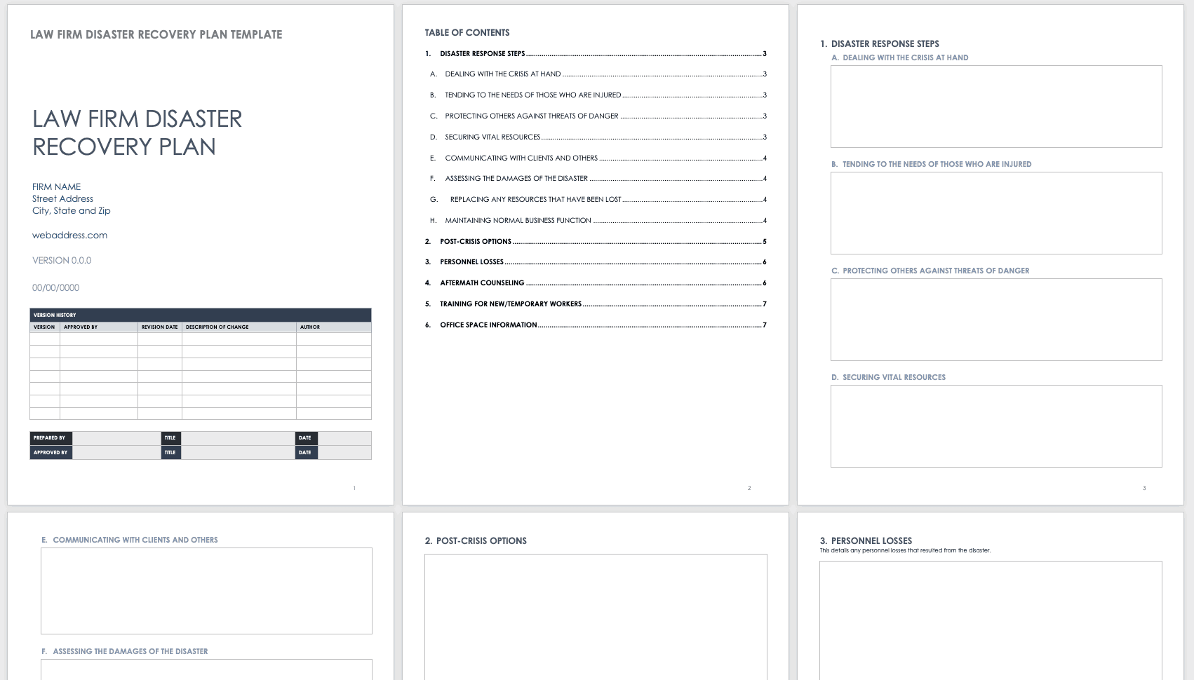 Law Firm Disaster Recovery Plan Template