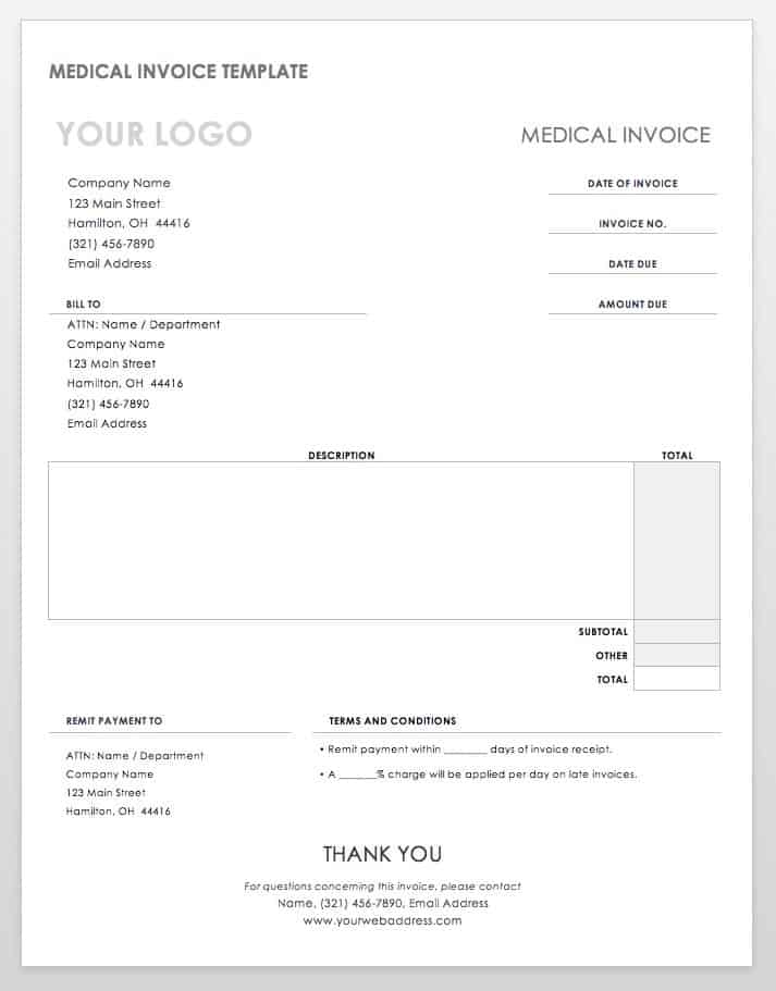 Medical Invoice Template