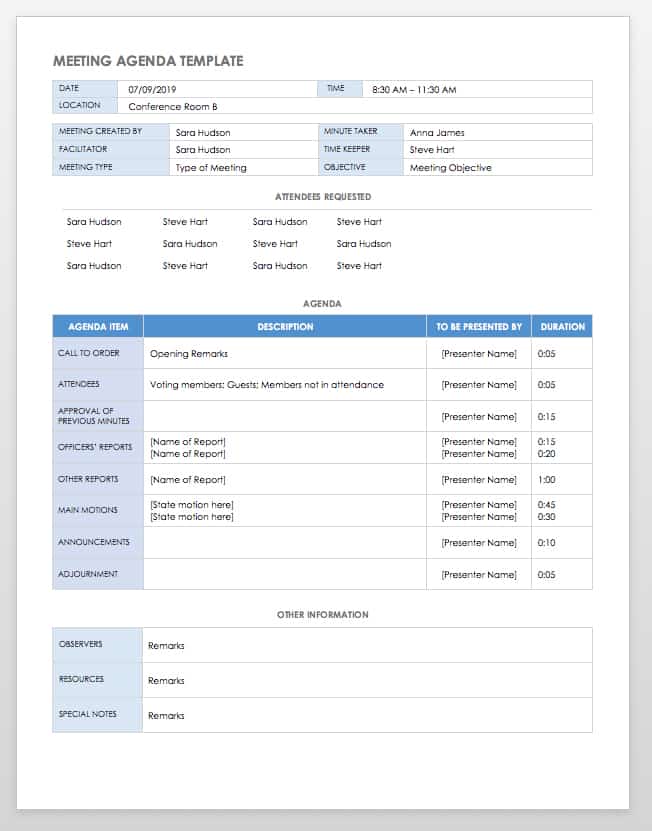 Meeting Agenda Template