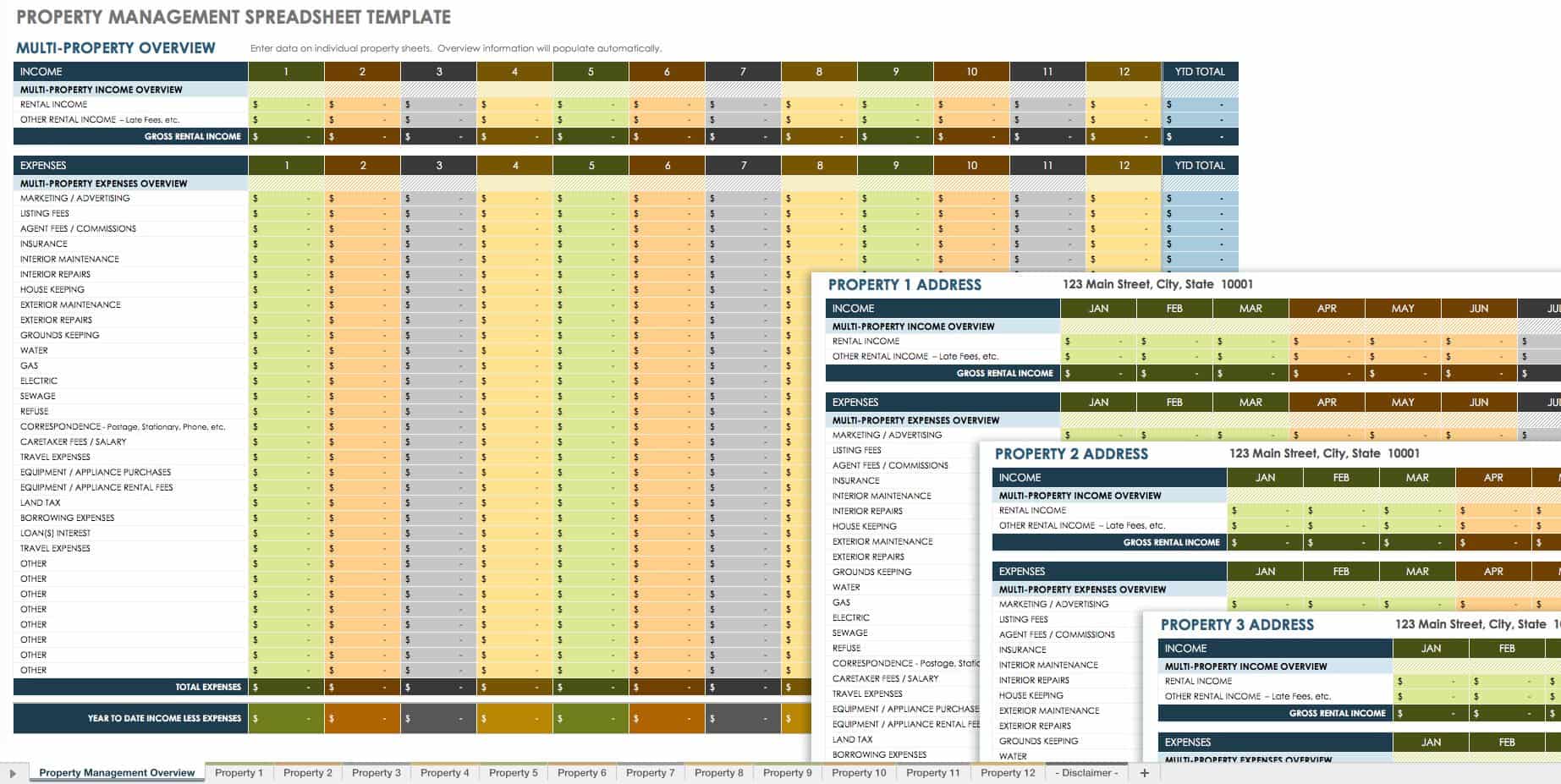 Property Management Spreadsheet Template