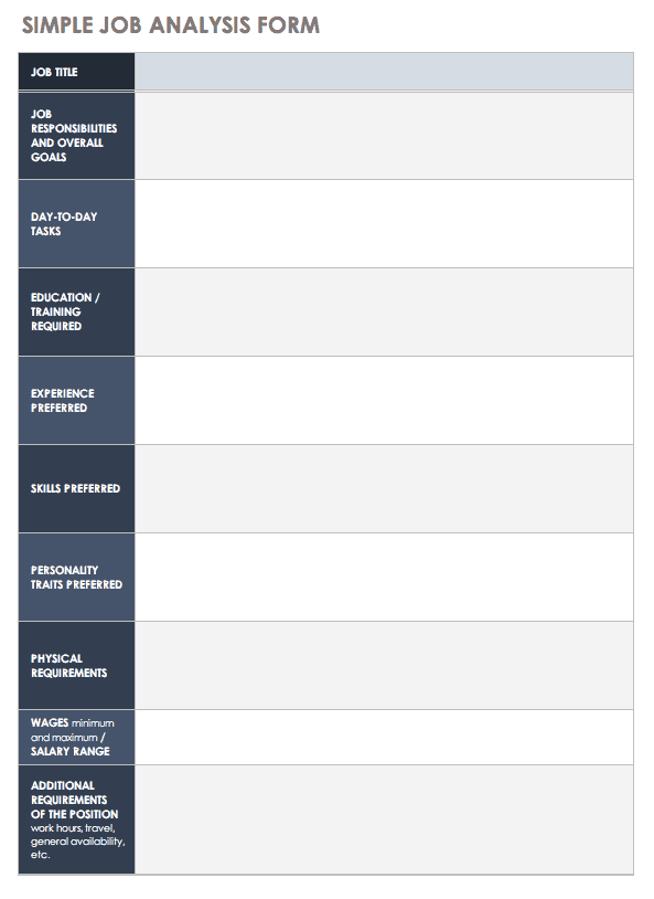 Simple Job Analysis Form