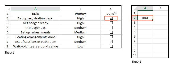 Checkboxes in Excel