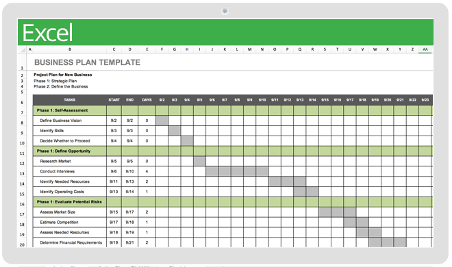 business plan template excel