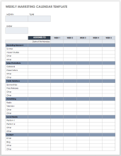 Weekly Marketing Calendar Template