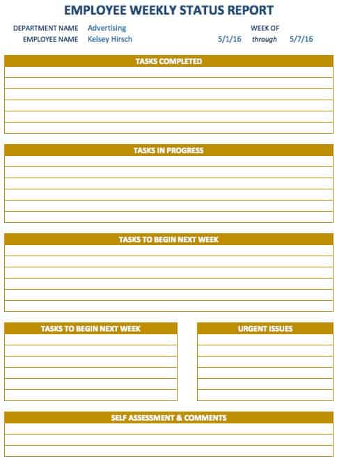 Weekly Report Template